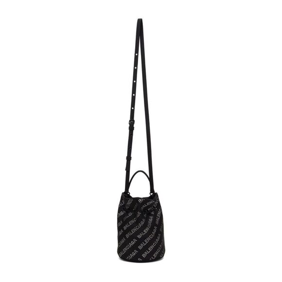 NEW Balenciaga Wheel XS Drawstring Bucket Bag, Black/Crystal - Picture 3 of 15